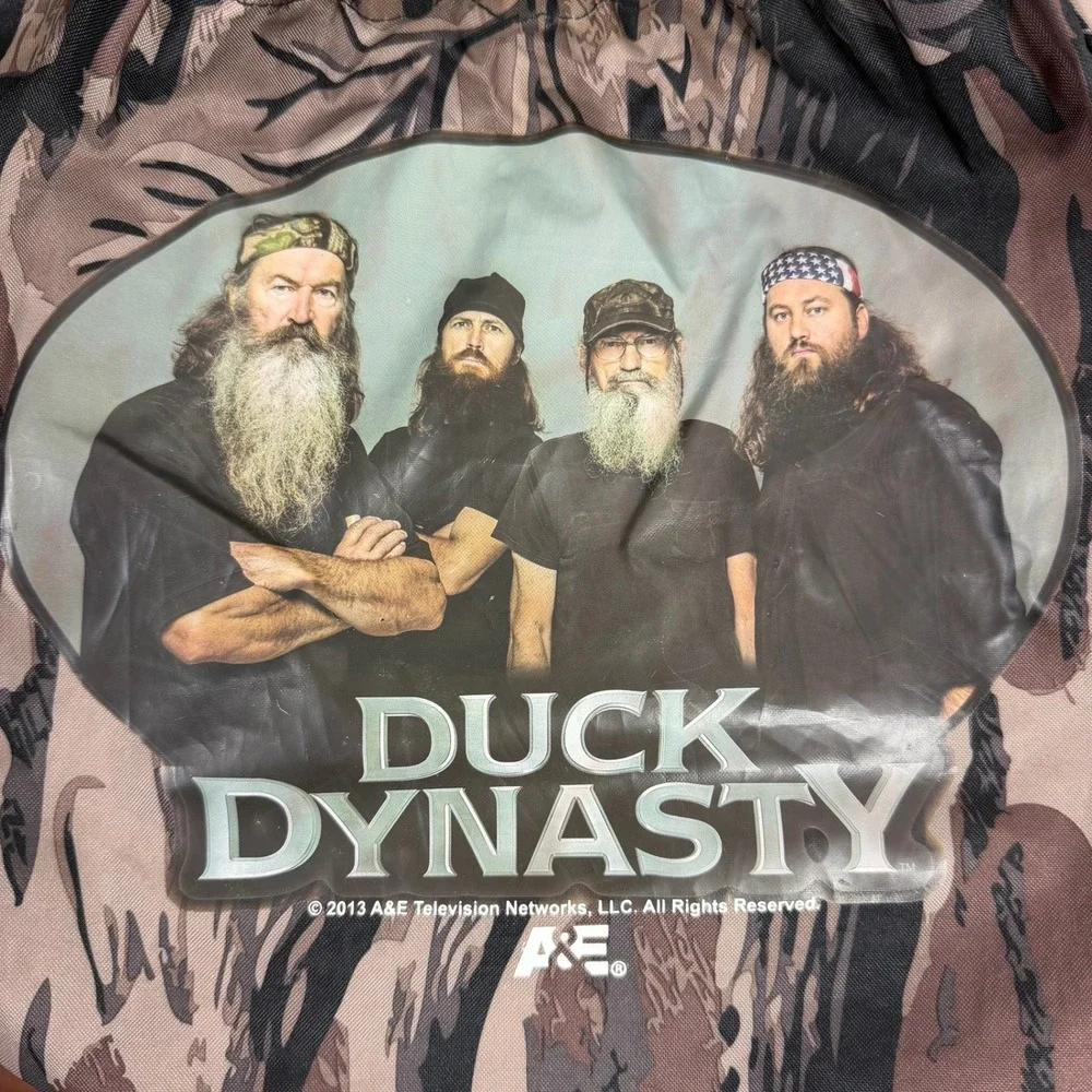 Duck Dynasty Camo Drawstring Backpack Bag 2013‎ A&E TV Show Merchandise